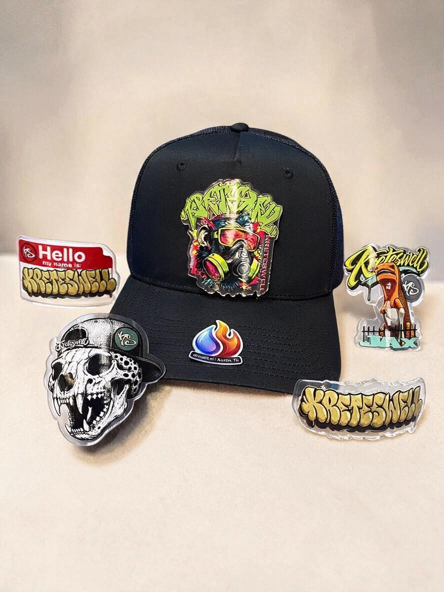 Mike McIntire collection with a black hat and several interchangeable Drops