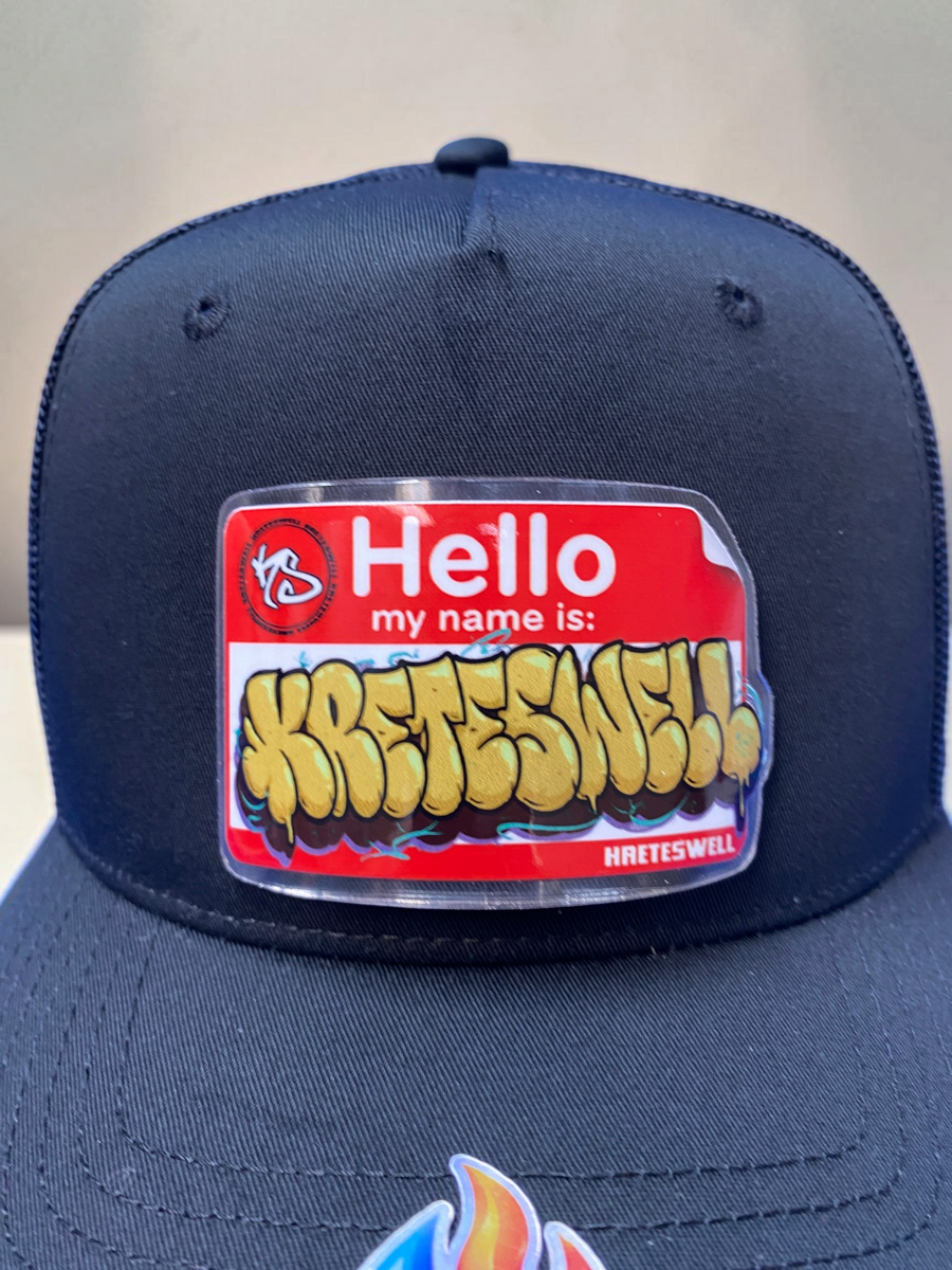 Hello Kreteswell Drop on a dark hat