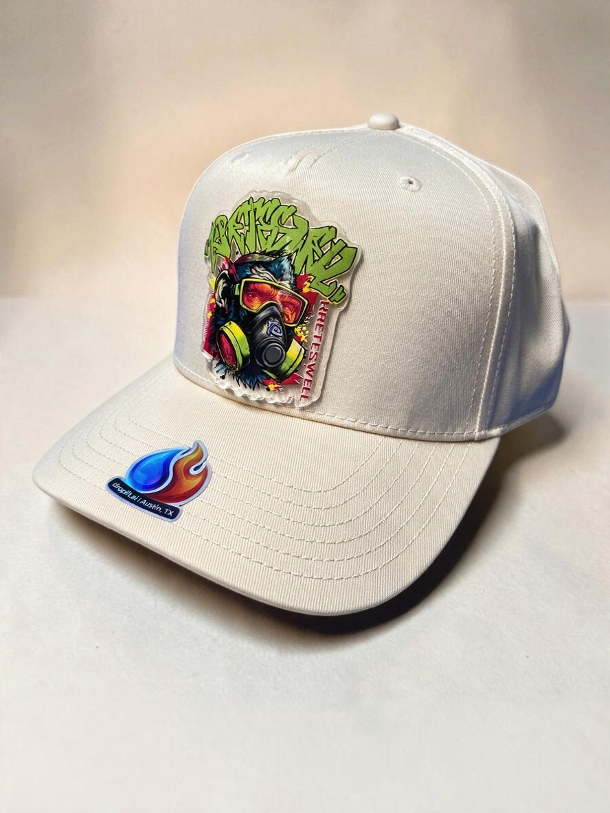 Graffiti monkey Drop on a cream hat
